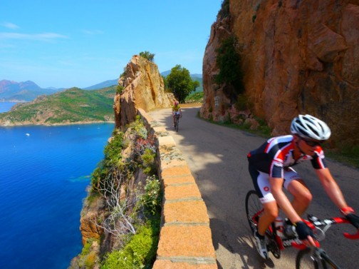 road cyclists in corsica